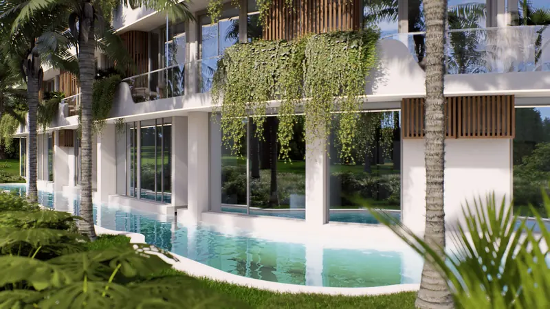 Millennium ground-floor apartments with direct pool access